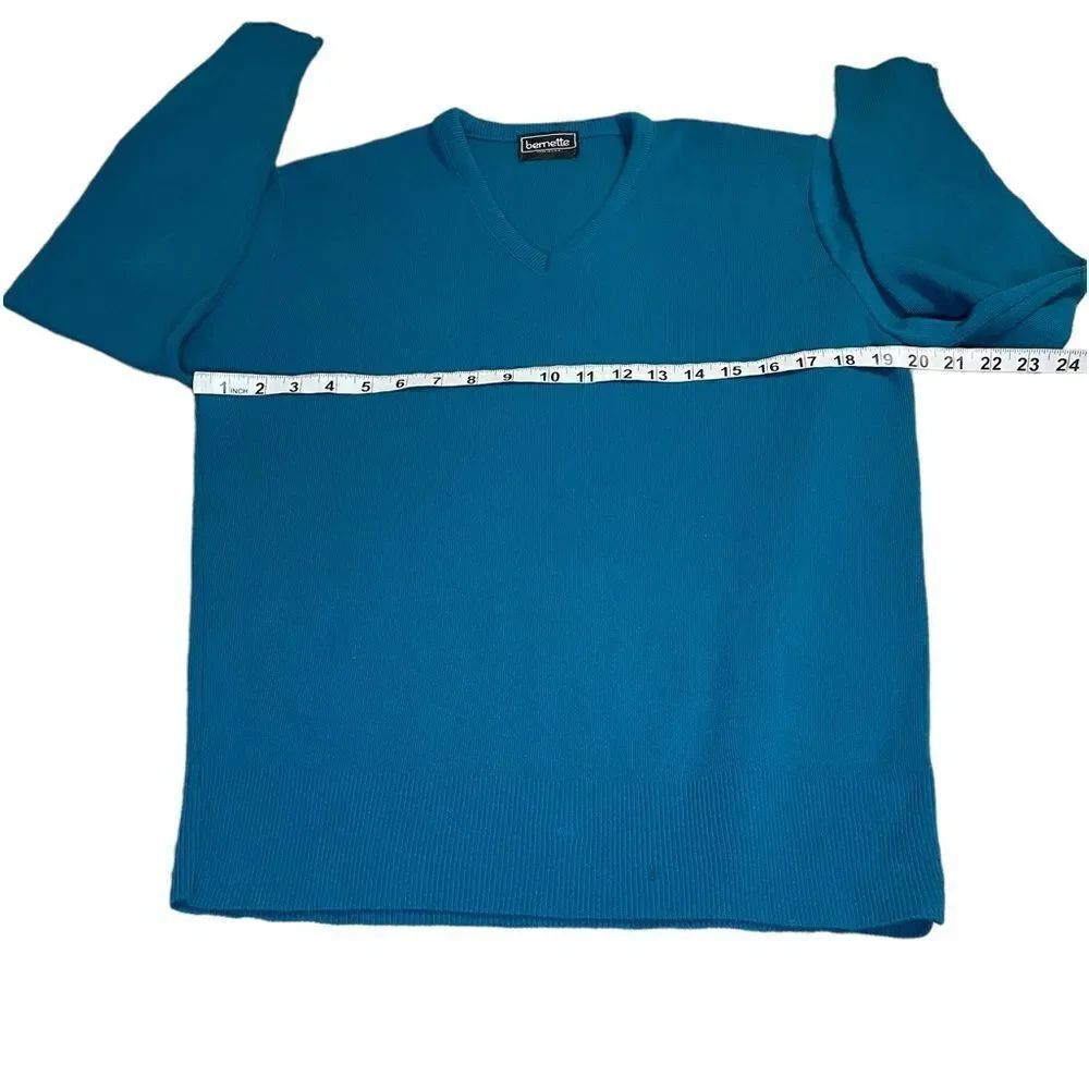Teal V-neck Sweater - Vintage Bernette - Picture 5 of 6